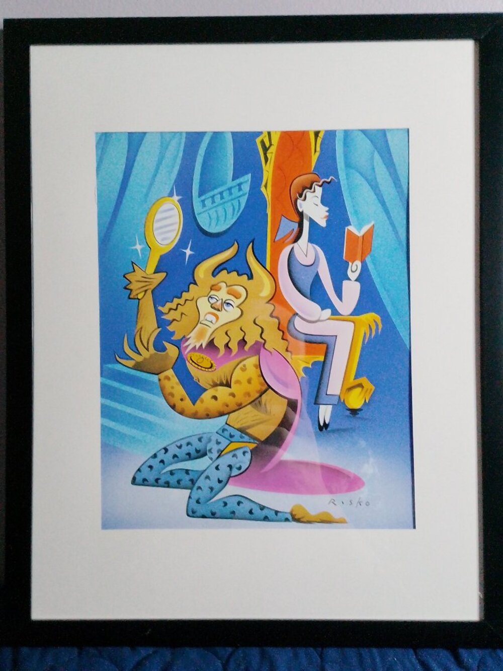 12"x14" caricature of Beauty and the Beast by Risko